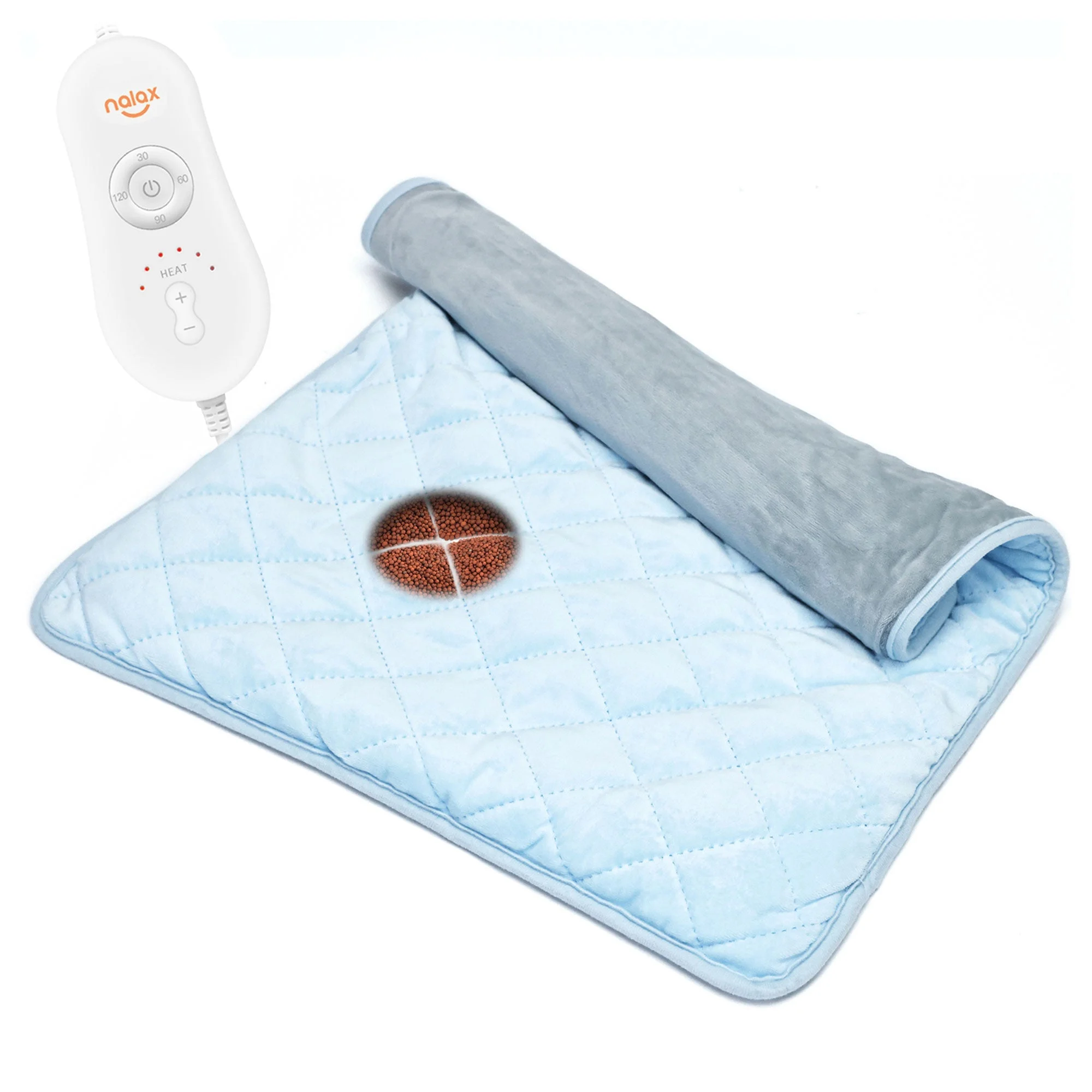 nalax Electric Microfiber Heating Blanket w/Tourmaline Beads & Jade Stones, XXL