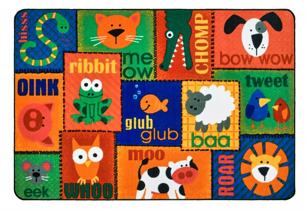 Carpets for Kids KIDSoft Animal Sounds Toddler Learning Rug, Rectangle