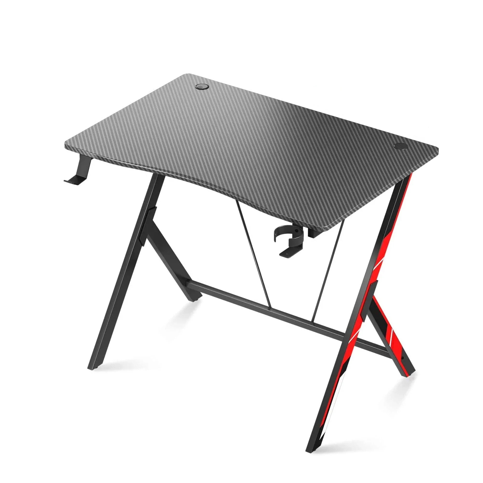 MOTPK 31 Inch Wide Space Saving Carbon Fiber Computer PC Gaming Desk, Black