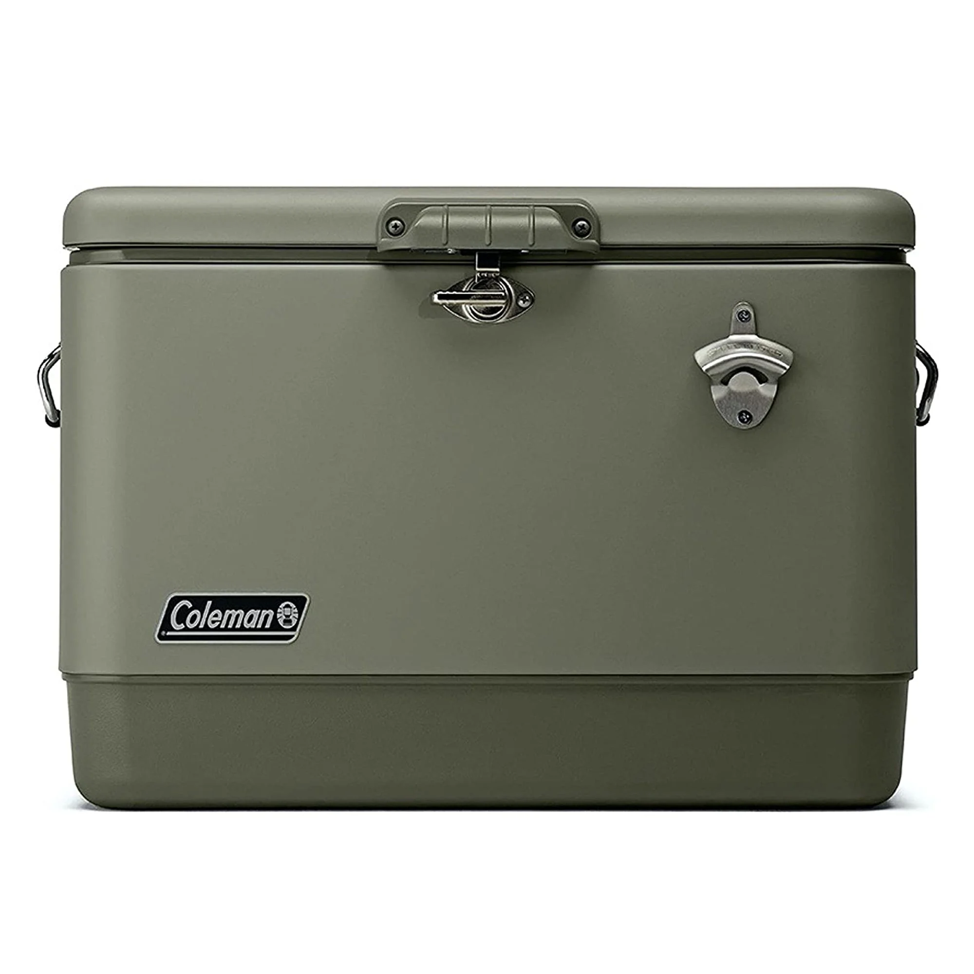 Coleman Reunion 54-Quart Ice Chest Stainless Steel Belted Matte Cooler, Sage