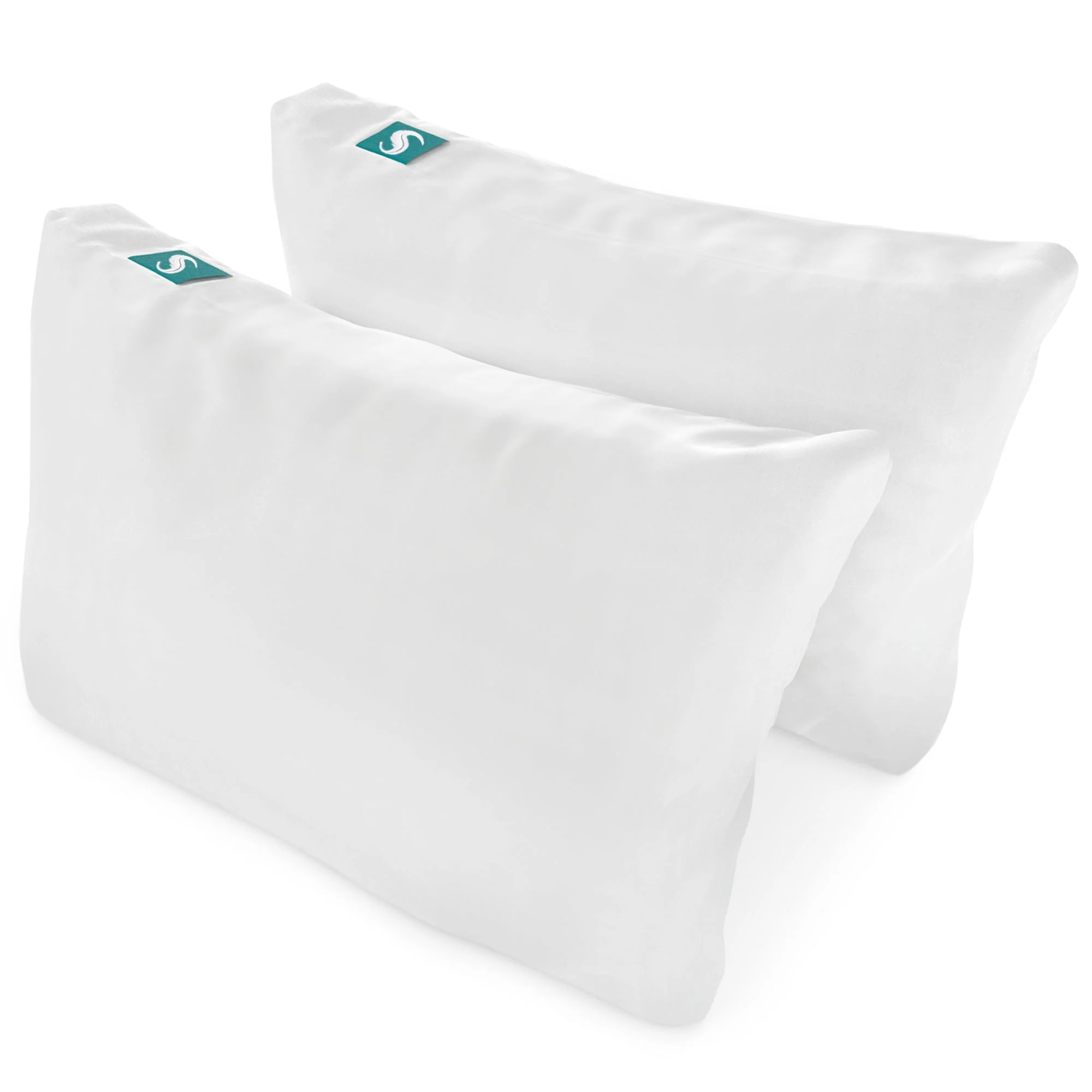 Sleepgram Bed Support Sleeping Pillow with Cover, Queen Size, White (2 Pack)
