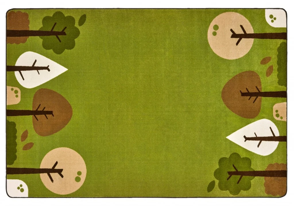 Carpets for Kids KIDSoft Tranquil Trees Classroom Green Rug, Rectangle