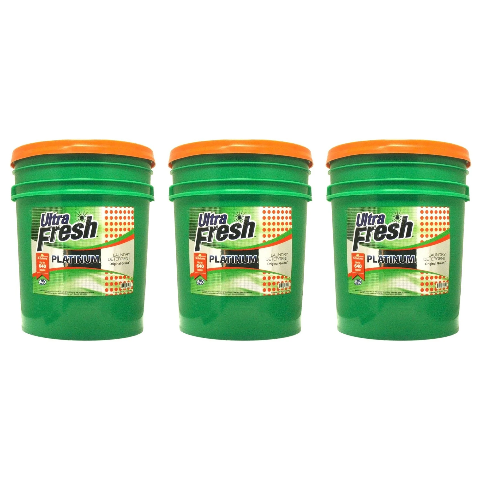Ultra Fresh 3X Platinum 5 Gallon Laundry Detergent, Up to 640 Loads (3 Pack)