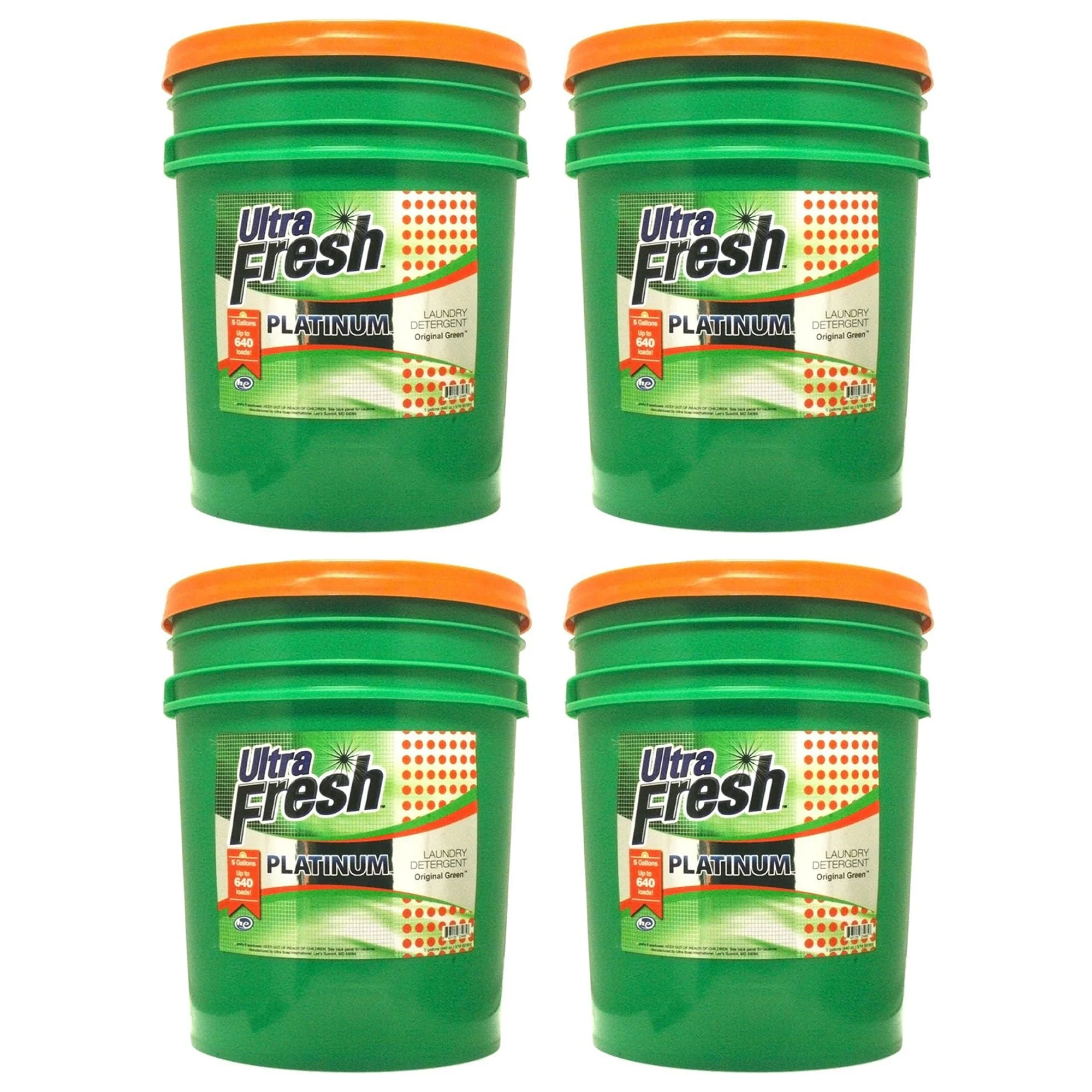 Ultra Fresh 3X Platinum 5 Gallon Laundry Detergent, Up to 640 Loads (4 Pack)
