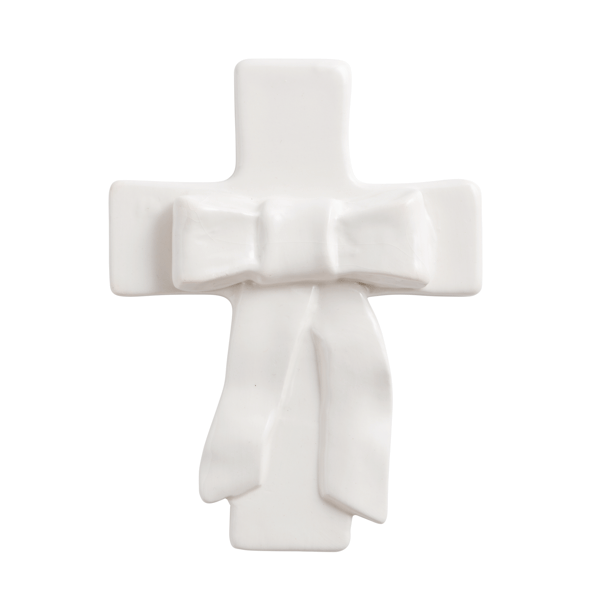 Mud Pie Large Bow Ceramic Cross