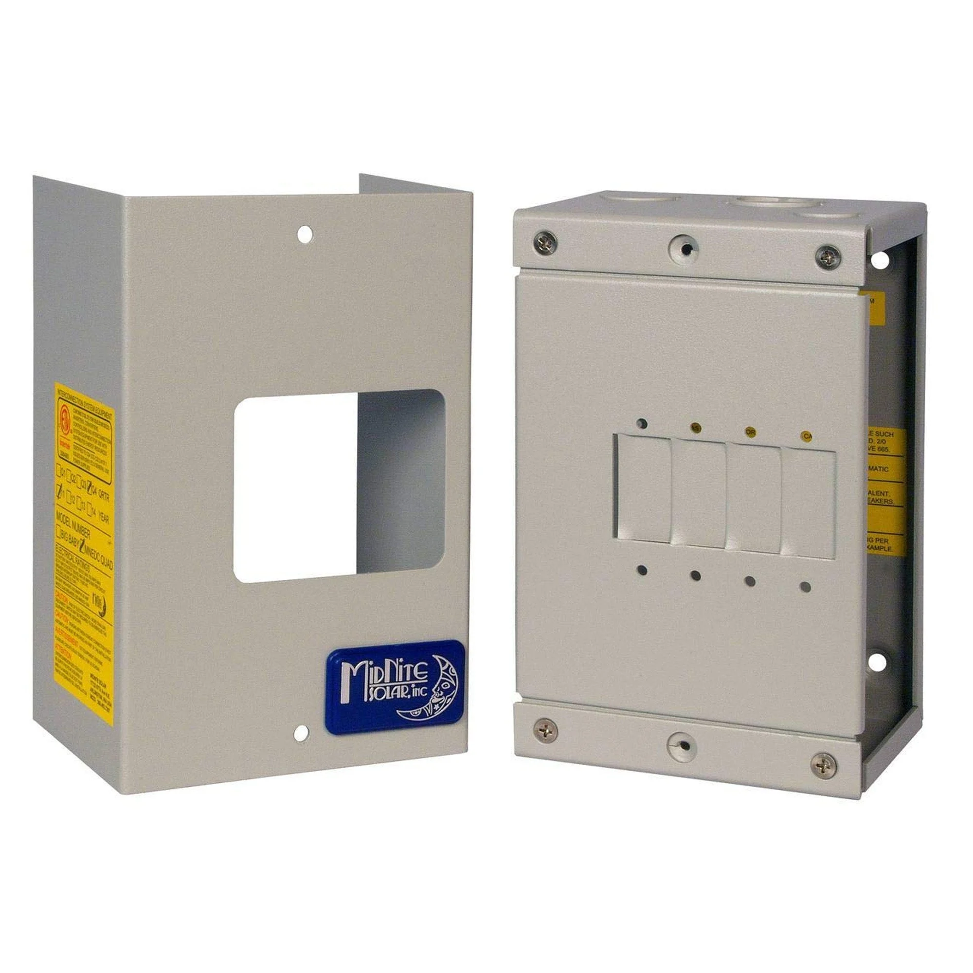 MidNite Enclosure for Solar Panel Mount Breakers, Quad Box, 1-4 Switches, 100A