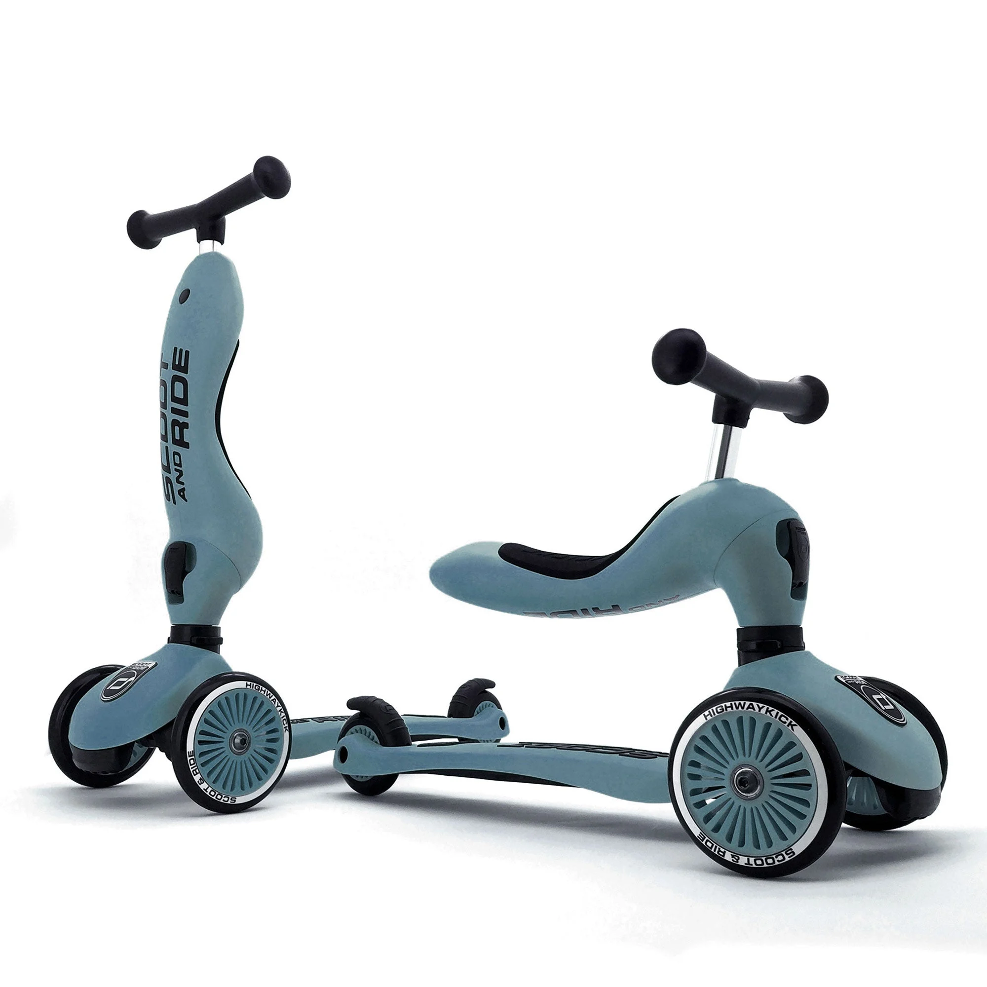 Scoot & Ride 2-in-1 Ride-On & Stand Kids Scooter, Ages 1-5, Highwaykick 1, Steel