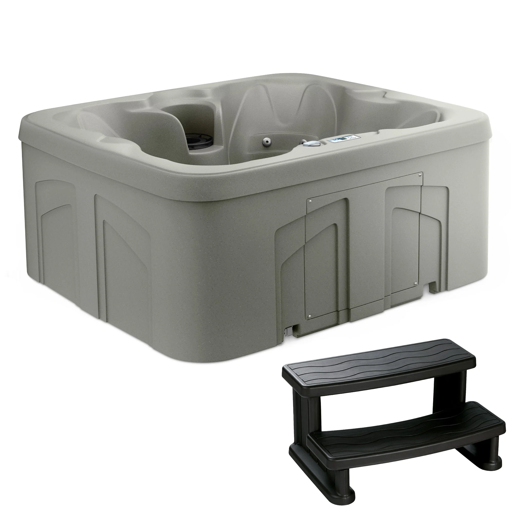 LifeSmart 4 Person Inflatable Hot Tub Spa, Side Step for Square & Round Hot Tubs