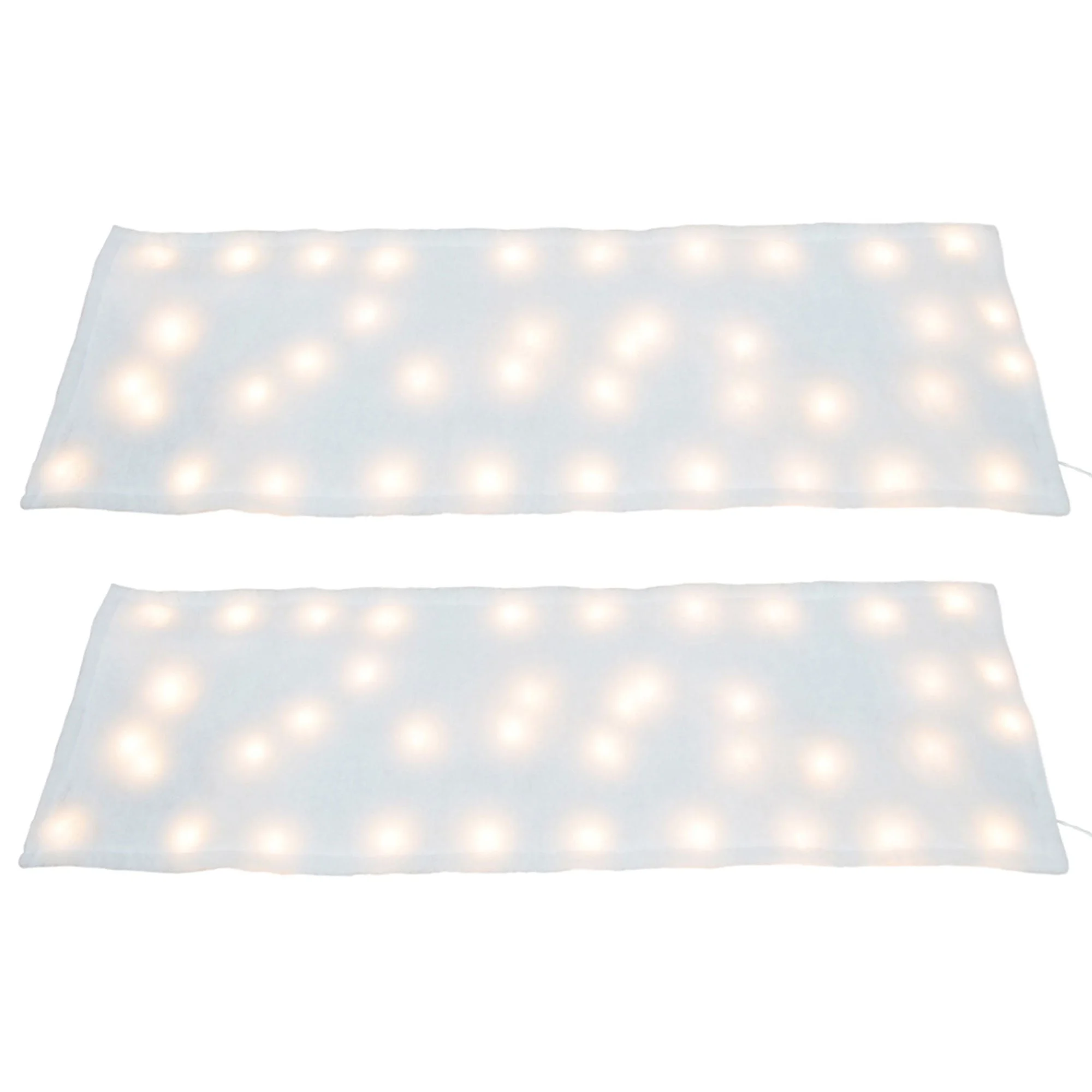 ProductWorks 2 Pack Pre-Lit Snow Cover Blanket Holiday Decoration, 60" x 15"