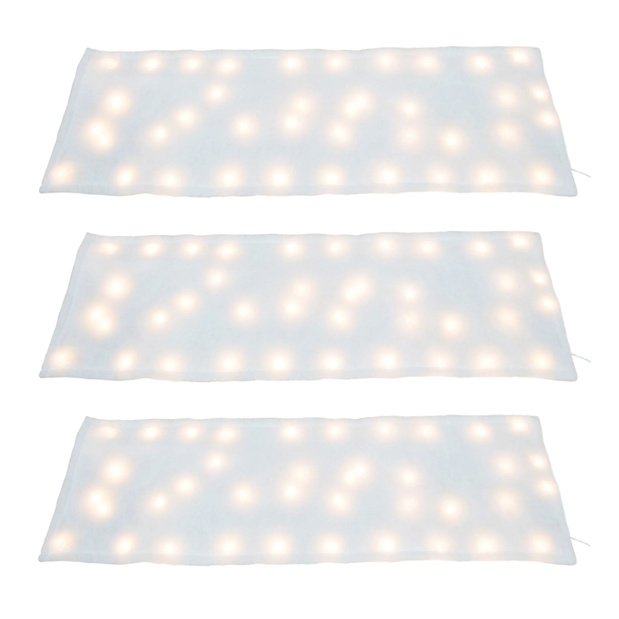 ProductWorks 3 Pack Pre-Lit Snow Cover Blanket Holiday Decoration, 60" x 15"