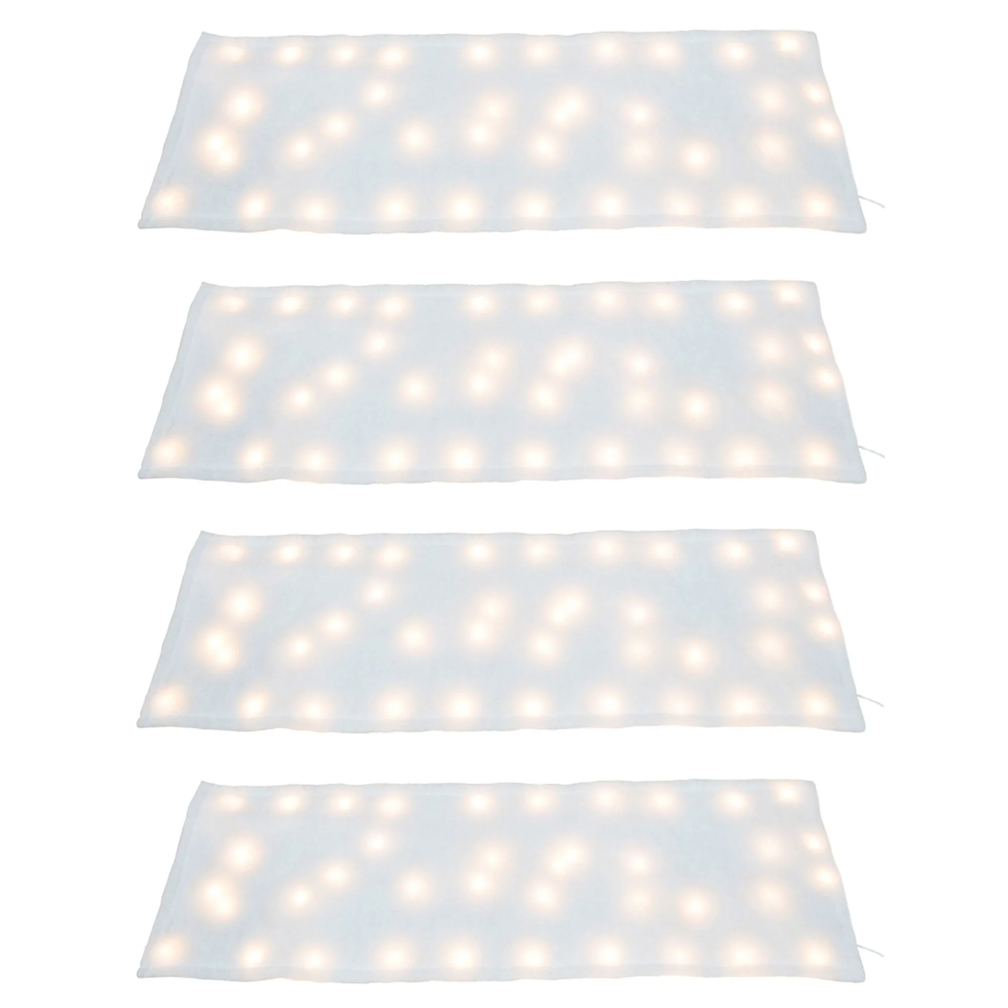 ProductWorks 4 Pack Pre-Lit Snow Cover Blanket Holiday Decoration, 60" x 15"