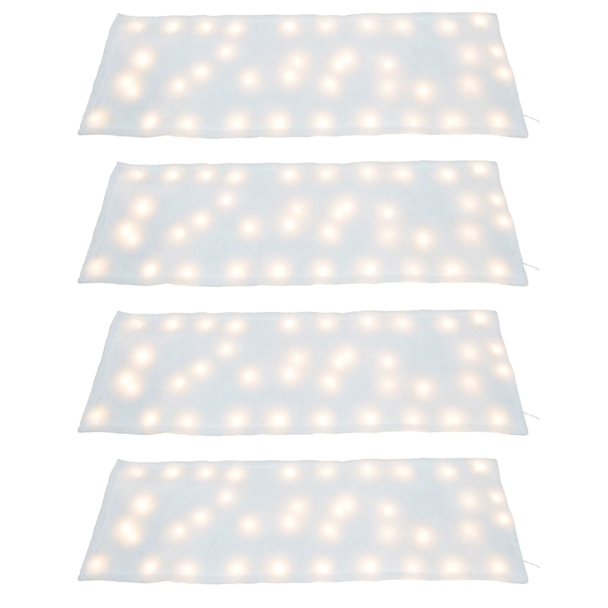 ProductWorks 4 Pack Pre-Lit Snow Cover Blanket Holiday Decoration, 48" x 15"