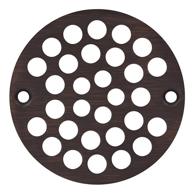 Drain Grate Screw Down (Carded) Oil Rubbed Bronze 4 Inch Round Stainless Steel