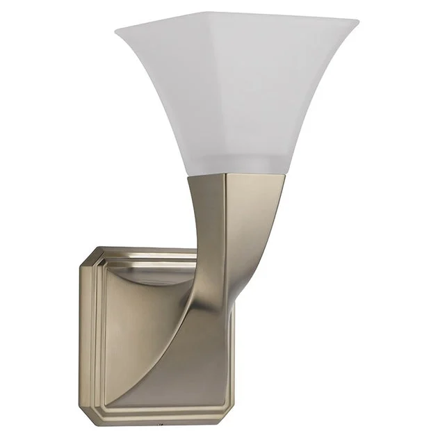 Virage Single Light Bathroom Wall Sconce with Fluted Glass Diffuser