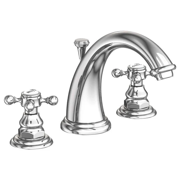 Alveston Two Handle Widespread Faucet with Drain - Polished Chrome
