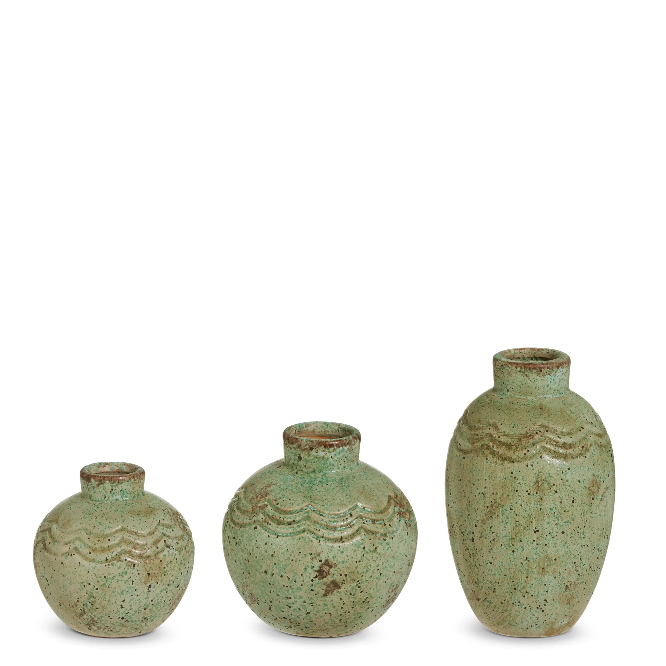 Mini Distressed Green Terracotta Bud Vase