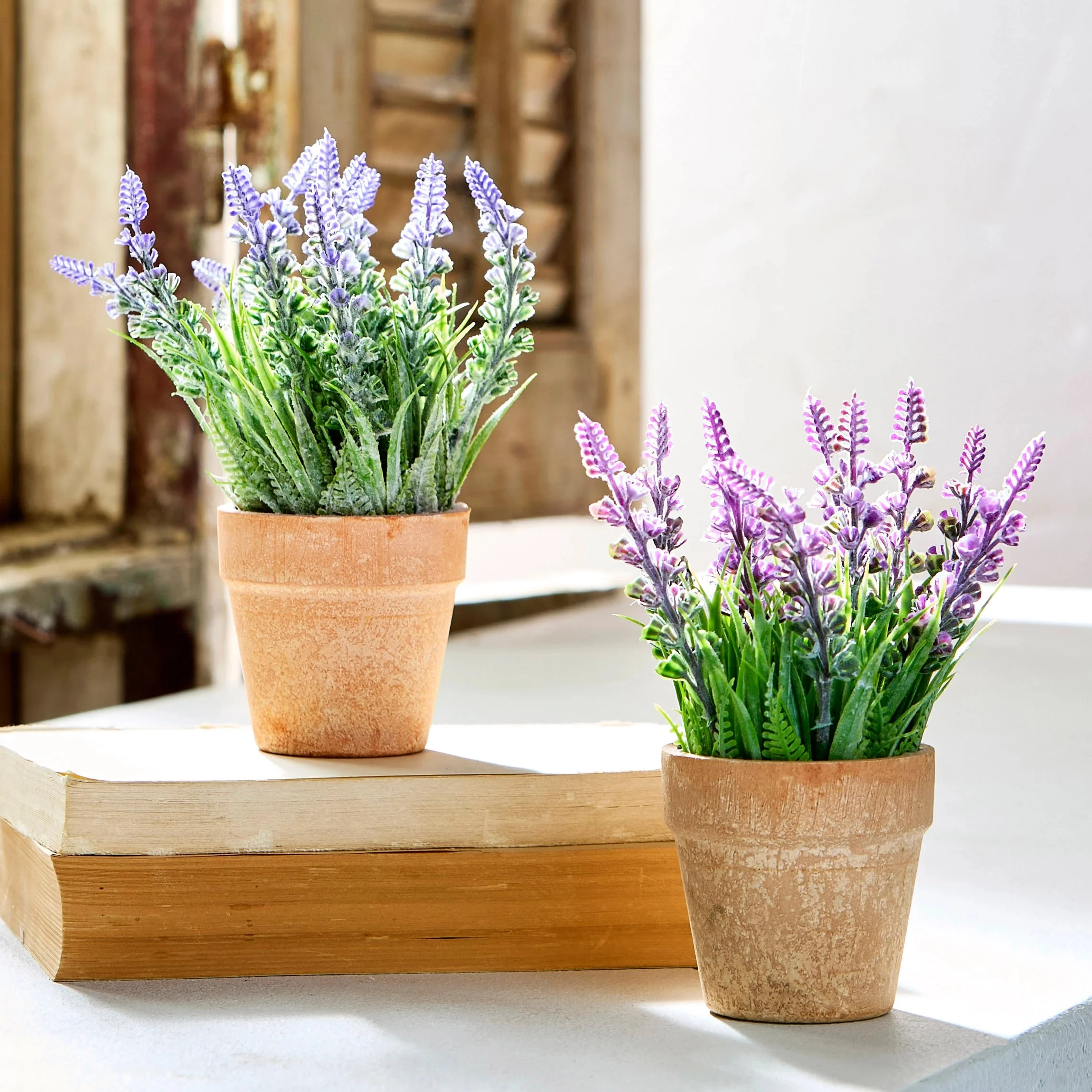 7.5” Potted Faux Lavender