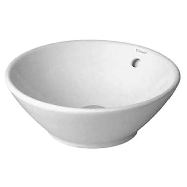 Lavatory Sink Bacino Above Counter with Overflow 16-5/8 Inch Round White