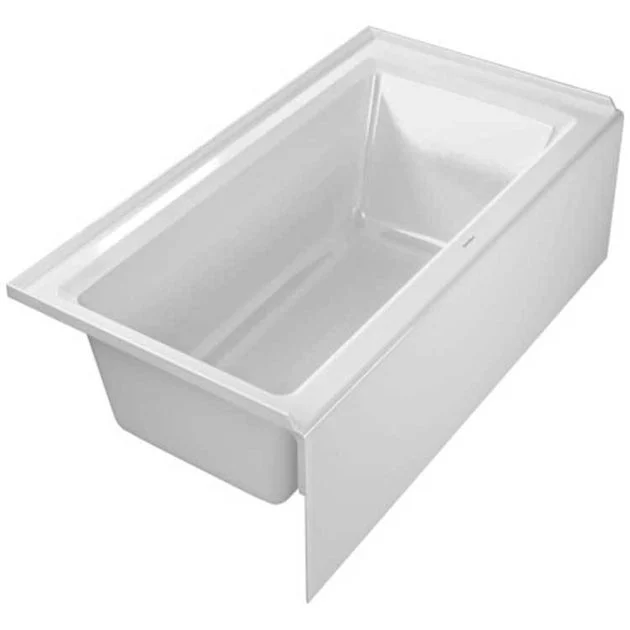 Soaking Tub Architec 60 x 32-1/8 Inch Integrated Panel and Flange Left White Acrylic