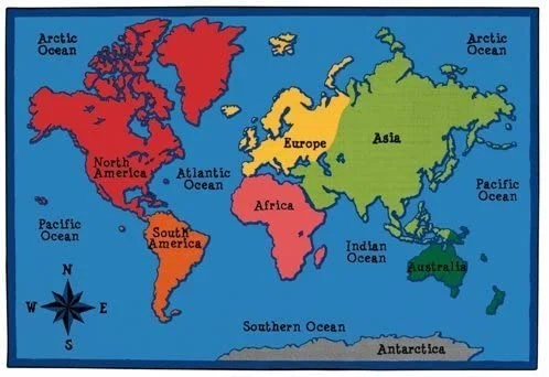 Carpets for Kids World Map Value PLUS Learning Rug, Rectangle