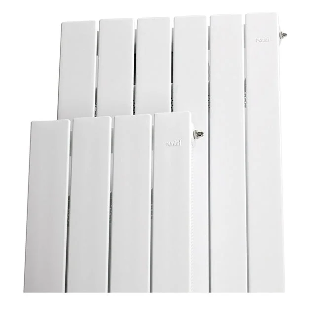 3' H Six-Panel Vertical Hydronic Radiator - Runtal White