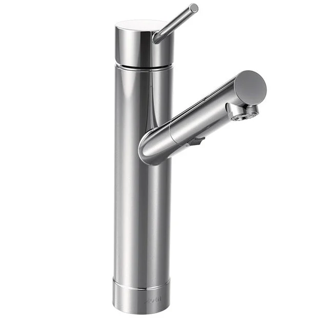 Tilt Single Handle Low Arc Pull Out Kitchen Faucet - OPEN BOX