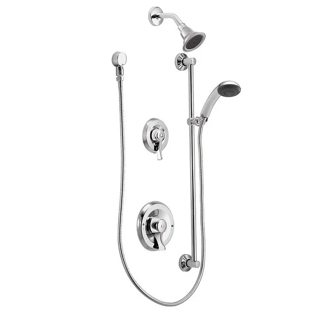 Commercial Posi-Temp Shower/Handshower System with Slide Bar