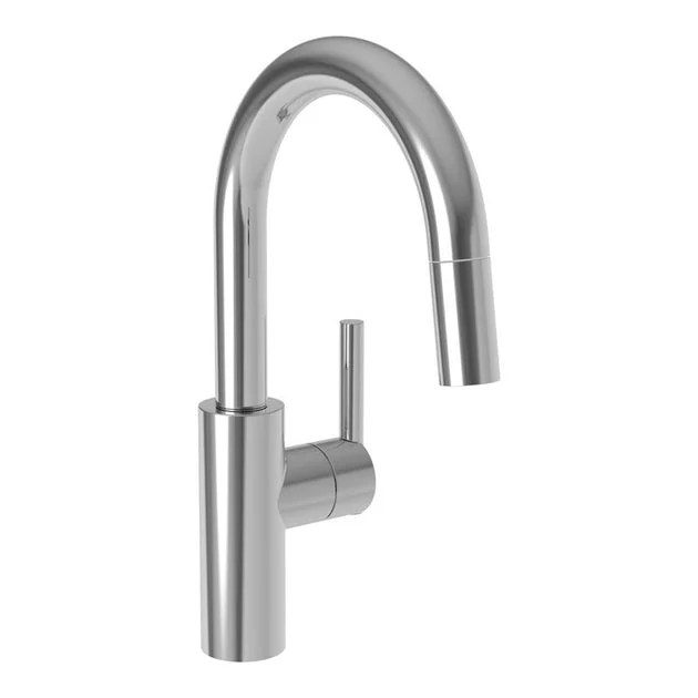 East Linear Single Handle Pull Down Bar/Prep Faucet - Polished Chrome