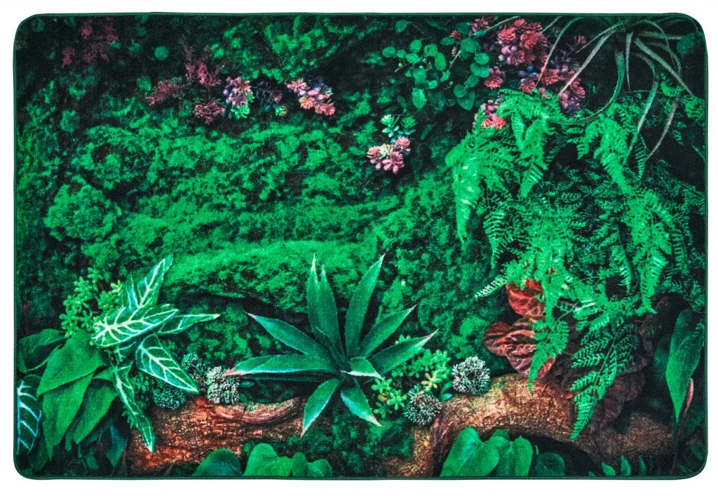 Carpets for Kids Real Jungle Floor Nature Inspired Classroom Rug,Rectangle