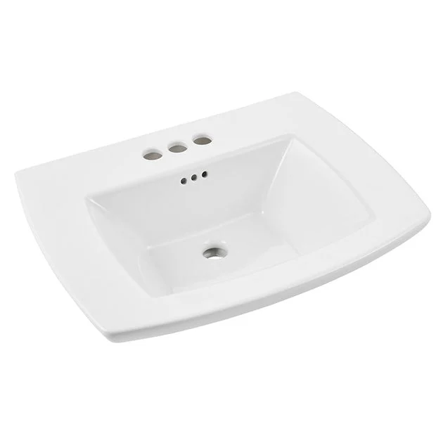 Edgemere 25"W Fireclay Pedestal Sink Top Only for 4" Centerset Faucet