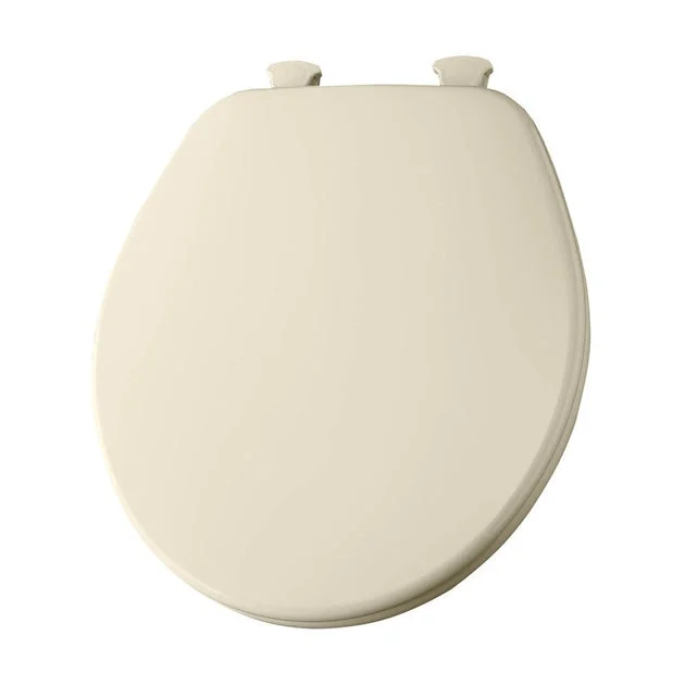 Molded Wood Toilet Seat with Easy Clean and Change Hinges and Flat Cover