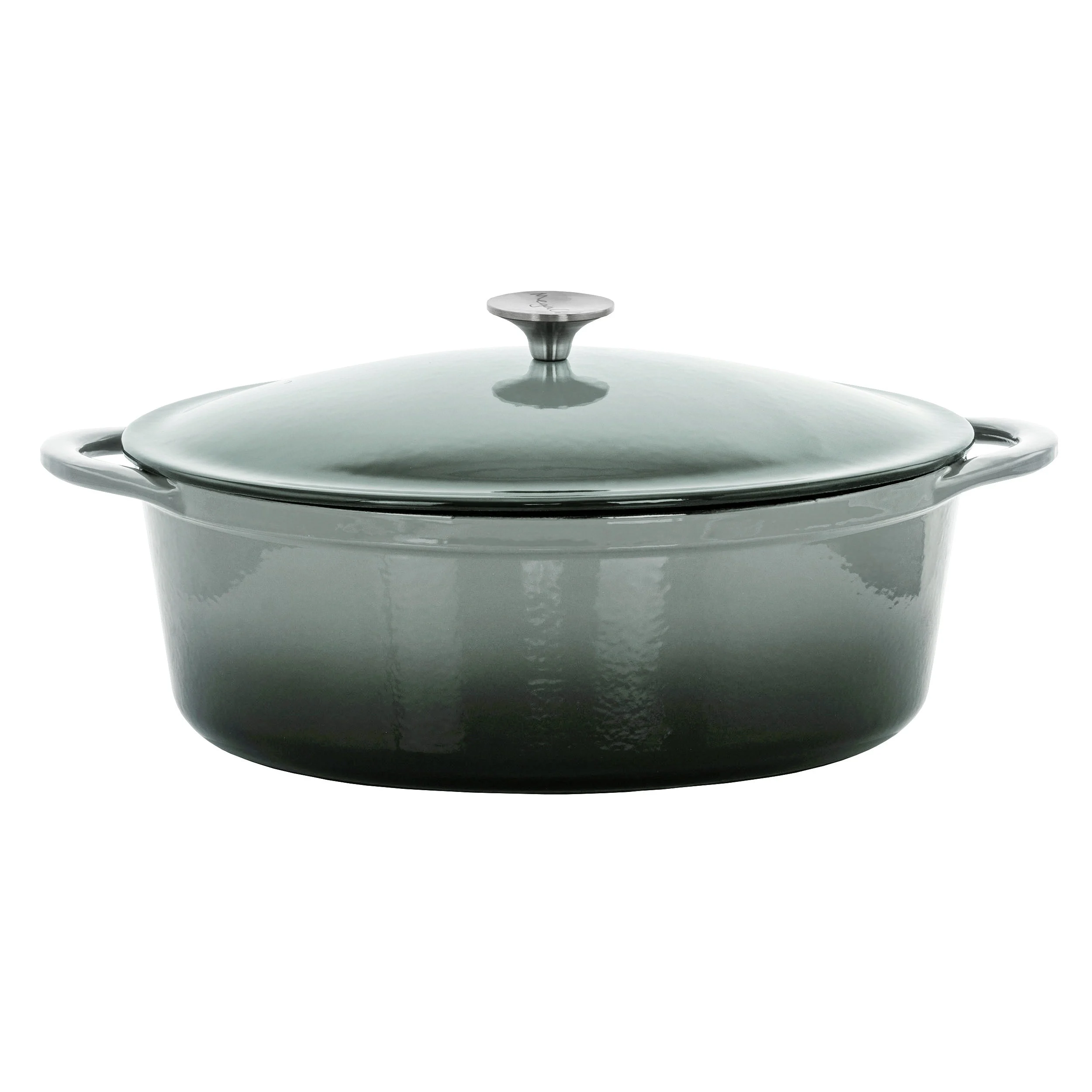 7 Quarts Oval Enameled Cast Iron Casserole in Storm Cloud