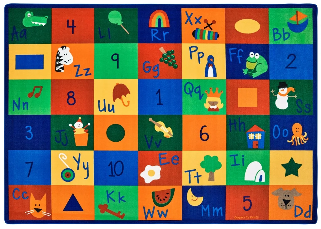 Carpets for Kids Learning Blocks Classroom Rug for Early Education
