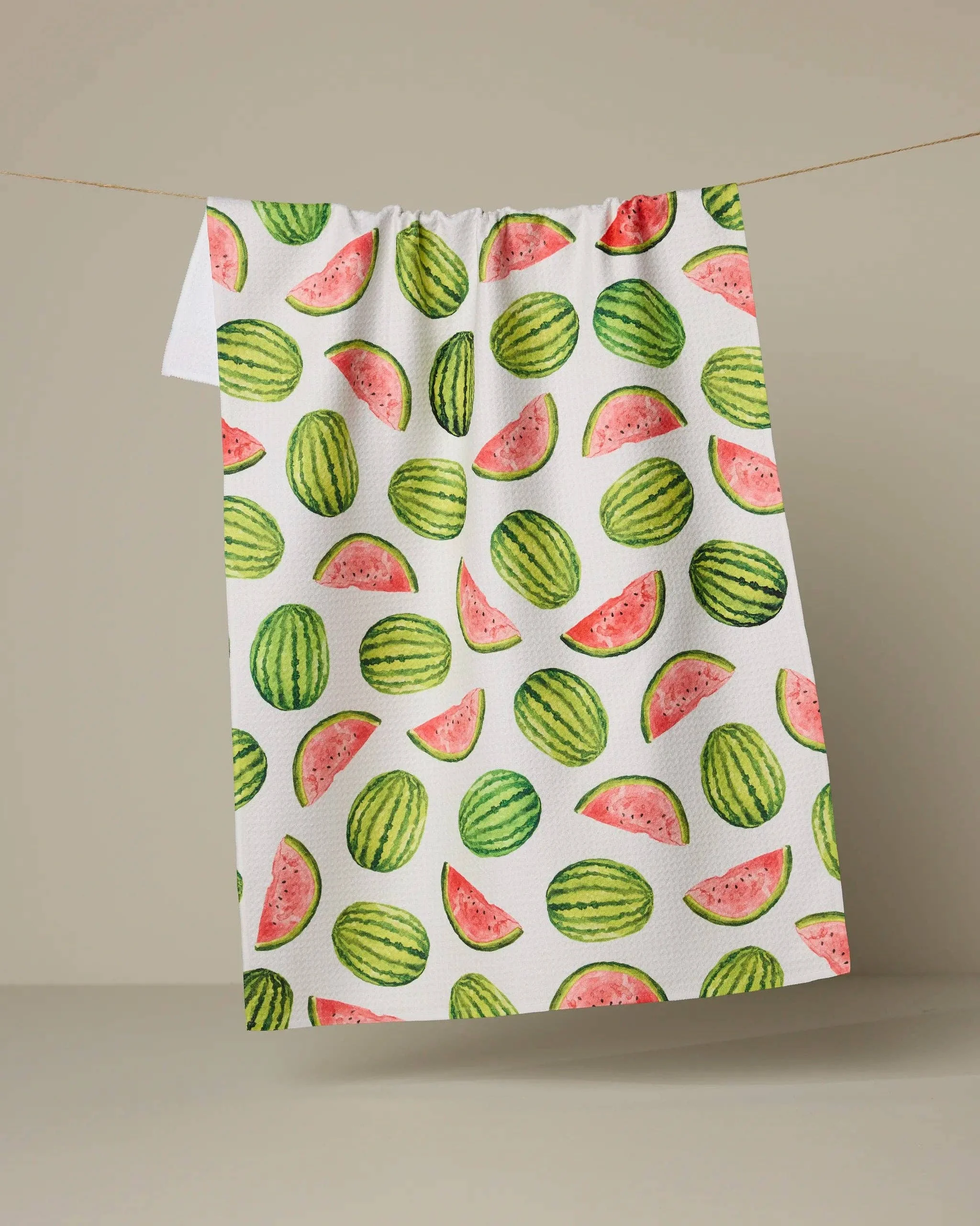 Geometry Melon Market Tea Towel