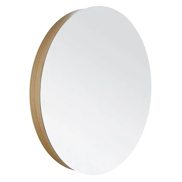 Solace 22" Round Wall Mirror in Sunrise Oak