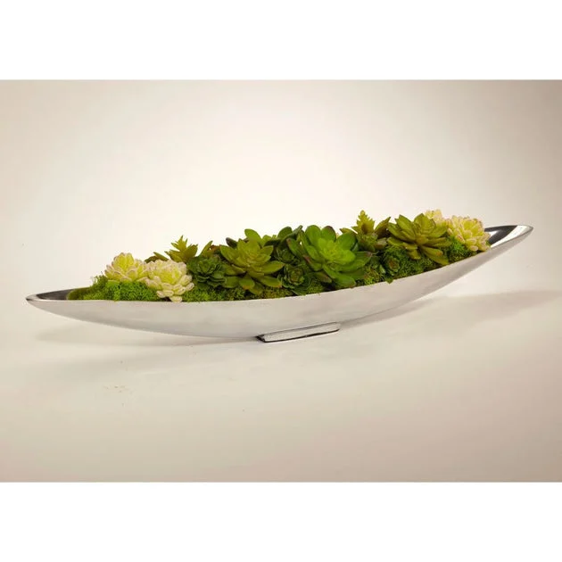 Succulents in Silver Boat