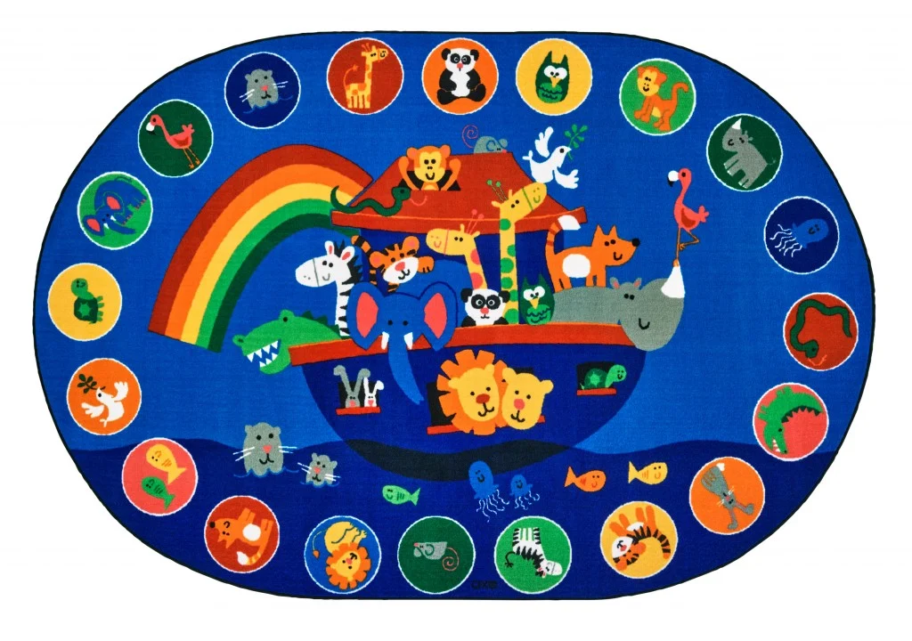 Carpets for Kids Noah’s Voyage Circletime Value Plus Classroom Rug, Oval