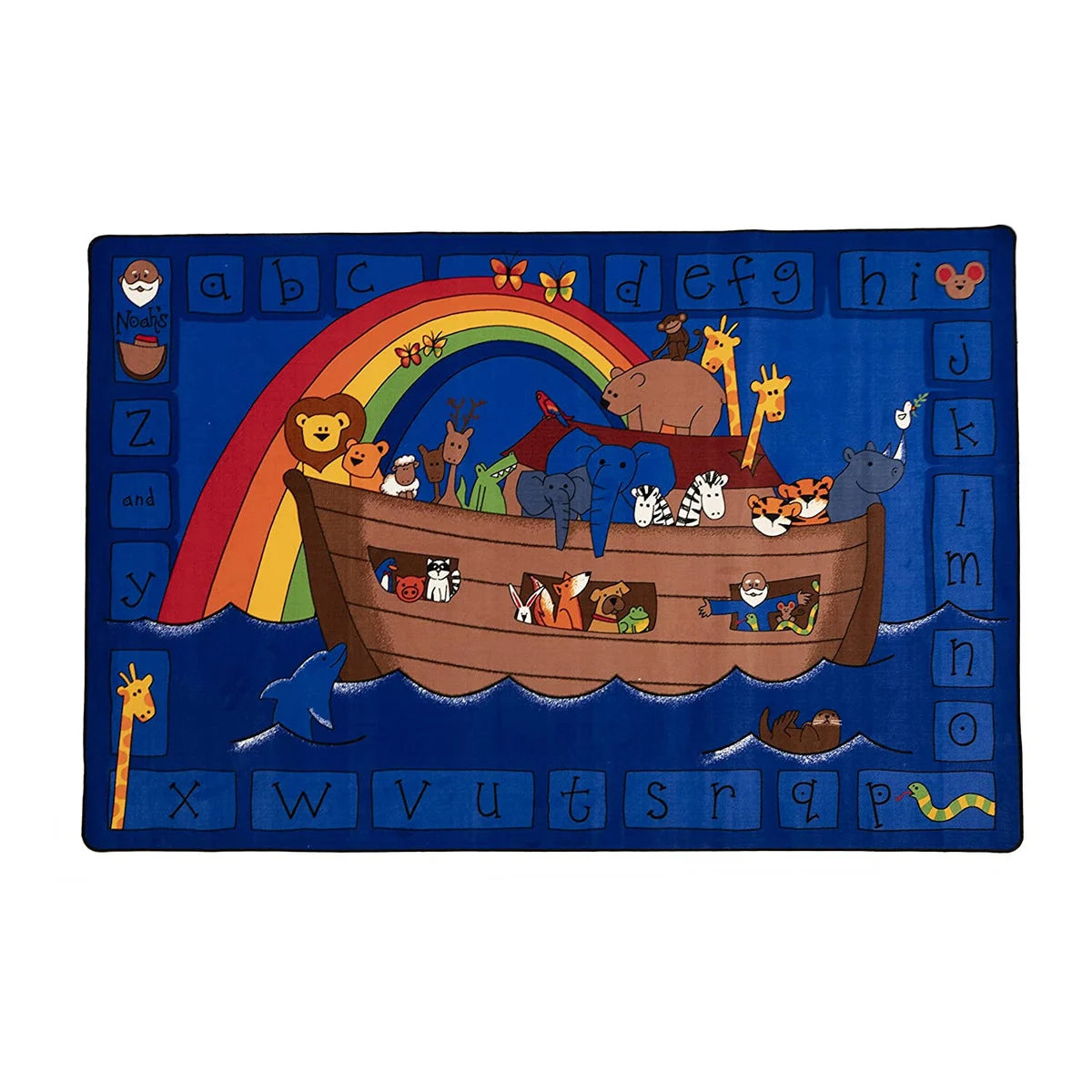 Carpets for Kids Alphabet Noah Value Plus Learning Rug, Rectangle