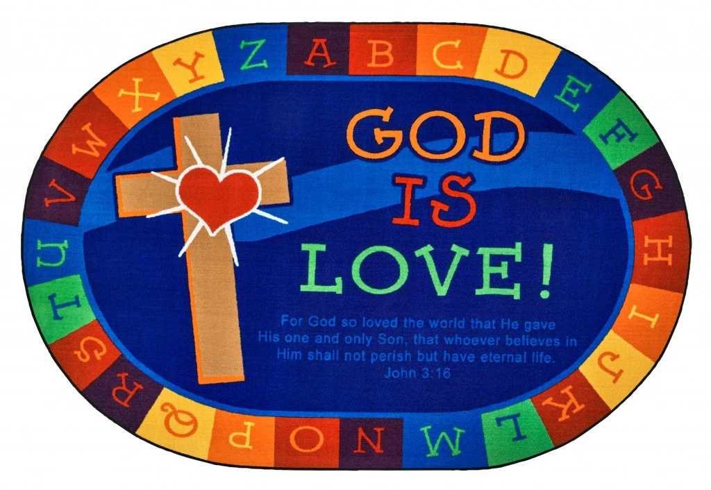 Carpets for Kids God is Love Learning & Educational Rug, Oval