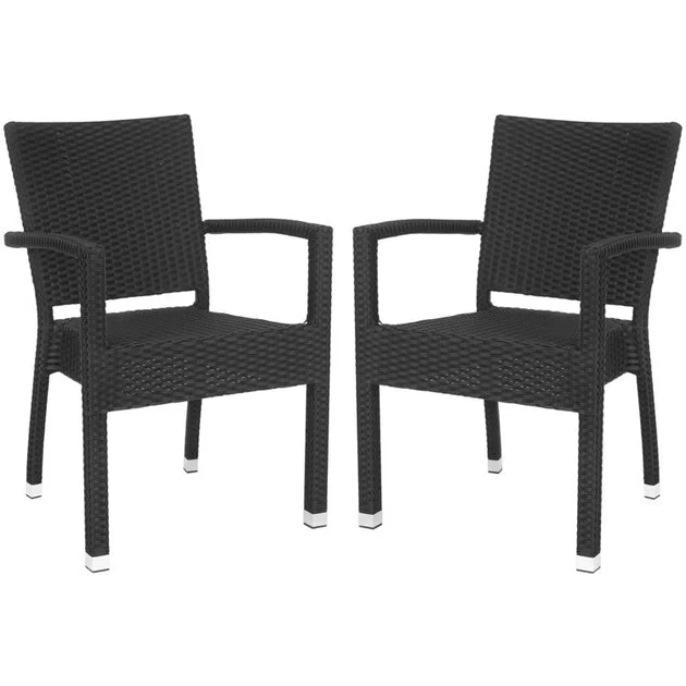 Kelda Stacking Armchairs Set of 2 - Black - OPEN BOX