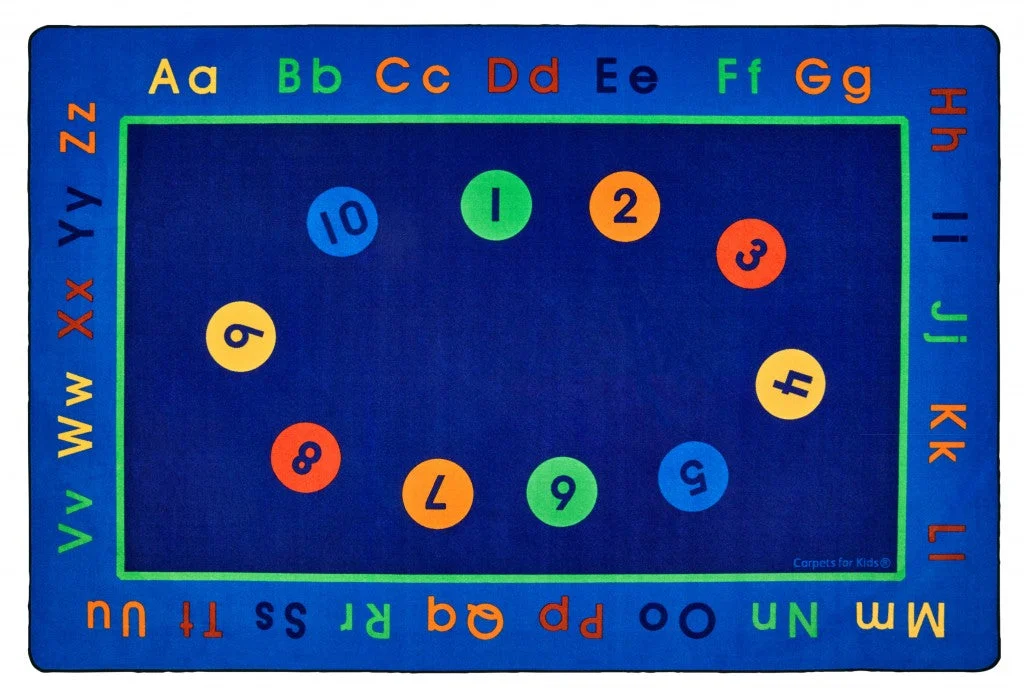 Carpets for Kids Basic Concepts Literacy Learning Rug, Rectangle Blue