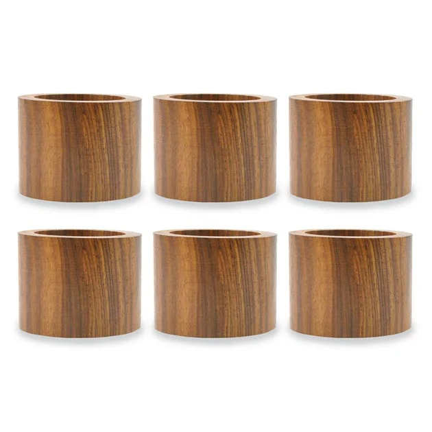 DII Wood Band Napkin Rings Set of 6