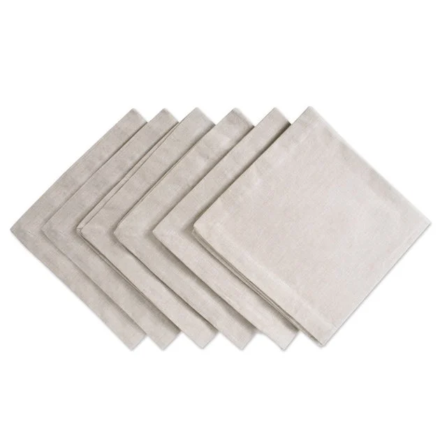 DII Natural Solid Chambray 20" x 20" Napkins Set of 6