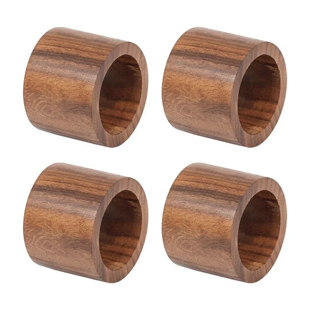 DII Wood Band Napkin Rings Set of 4