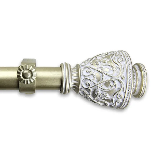 Verona Curtain Rod 1" Diameter x 48" - 84" Long-Light Gold