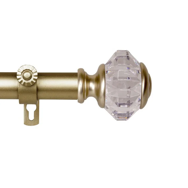 Lea Curtain Rod 1" Diameter x 160" - 240" Long - Gold