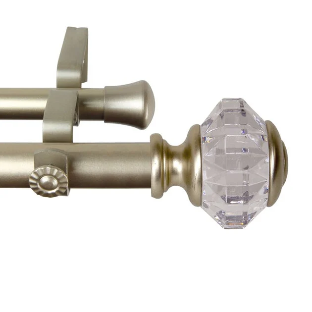 Lea Double Curtain Rod 1" Diameter x 48" - 84" Long - Gold