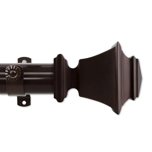 Julio Curtain Rod 1.5" Diameter x 28" - 48" Long - Cocoa