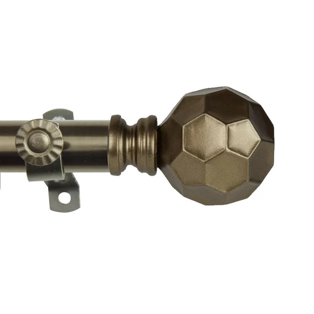 Juliette Curtain Rod 13/16" Diameter x 28" - 48" Long - Antique Brass