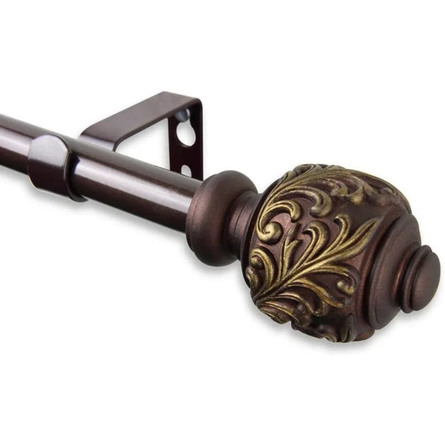 Thaddeus Curtain Rod 5/8" Diameter x 28" - 48" Long - Cocoa